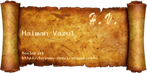 Haiman Vazul névjegykártya